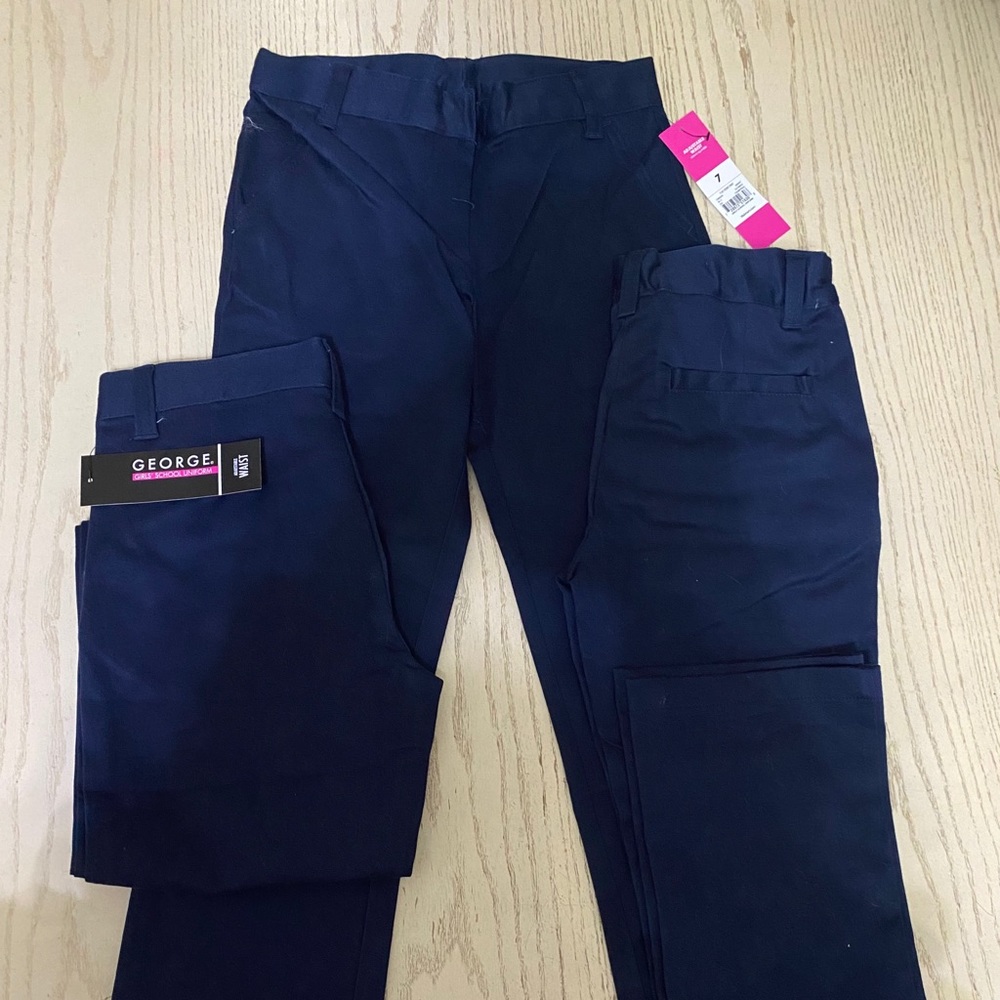 Girl uniform navy blue pants from Walmart